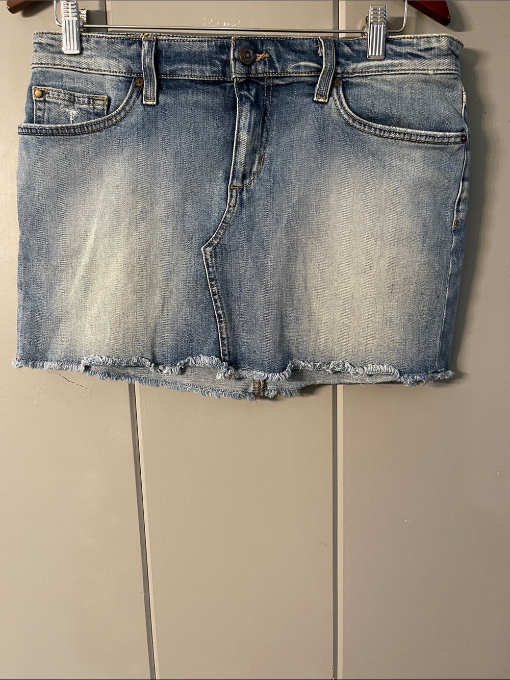 Joe’s Jeans Mini Skirt Denim Festival Boho Grunge Coastal Cowgirl Western Sz 29